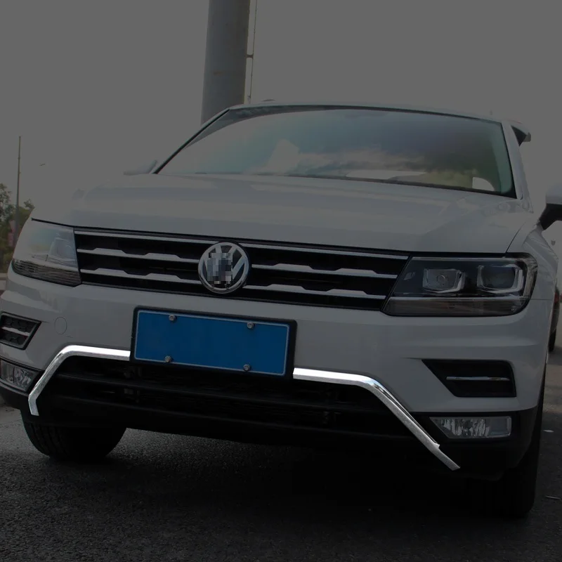

automobile car covers accessories chromium styling bar decorated view way front BUMPER TRIM 17 modified FOR Volkswagen Tiguan L