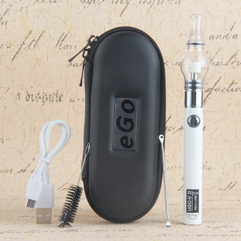 UGO-V II battery glass globe atomizer electronic cigarette ego starter kit cigarrillo ugo battery for dry herb wax vape pen ecig