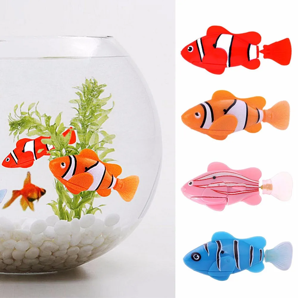 

5 Pieces Swim Electronic Fish Activated Battery Powered Pet Toy Fish Robotic Pets for Fishing Tank Decorating Fish bath toys