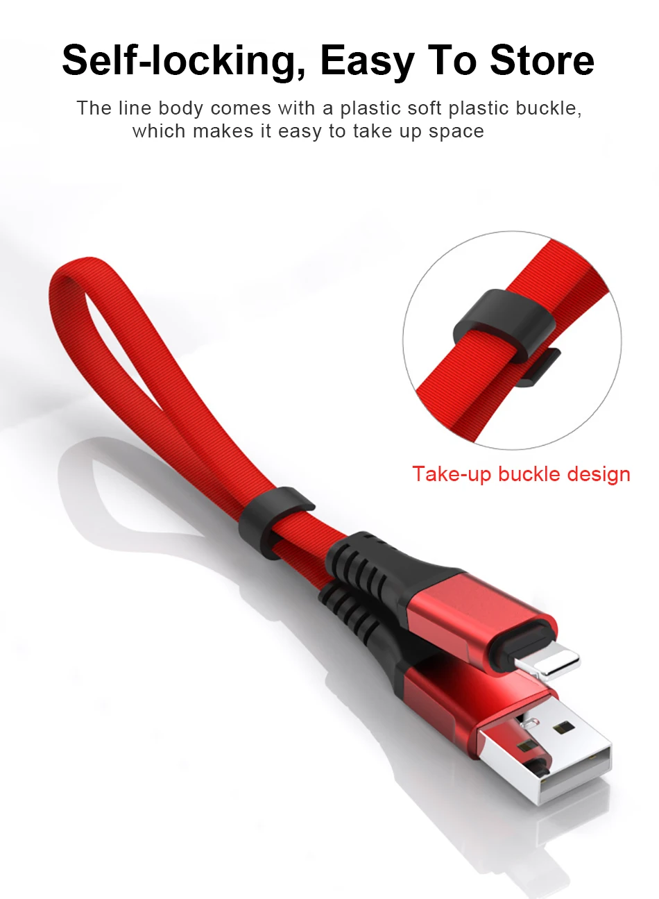 ACCEZZ USB зарядный кабель для Apple iPhone 5, 6, 7, 8 Plus, X, XR, XS, MAX, iPad, 2.4A, кабели для быстрой зарядки, шнур для передачи данных, короткий провод