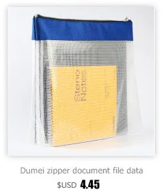 Dumei A4/A5/B6 plasti PVC student file information portable Bright transparent grid waterproof zipper document bag NF-603