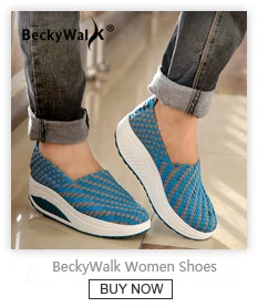 BeckyWalk/женская летняя обувь; тканые босоножки с петлей на пятке; босоножки на танкетке с открытым носком; женские босоножки без застежки; femme; коллекция года; WSH2909