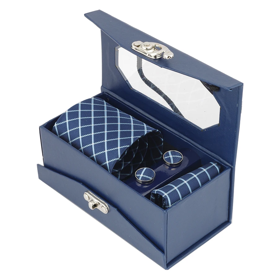 Tie Set for Men Jacquard Woven Tie Handkerchief Cufflinks Gift Box Set Wedding Party