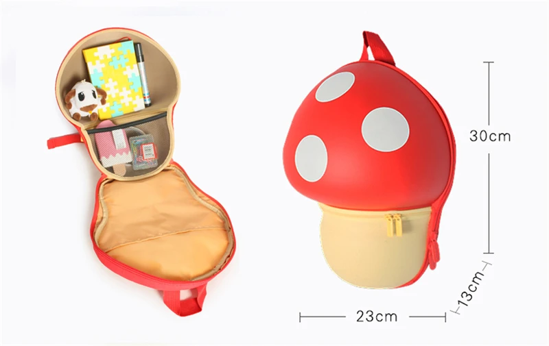 Детский мини ранцы 3D мультфильм гриб милый для маленьких девочек рюкзак для мальчика небольшая дорожная сумка через плечо сумки для детского сада подарок для детей