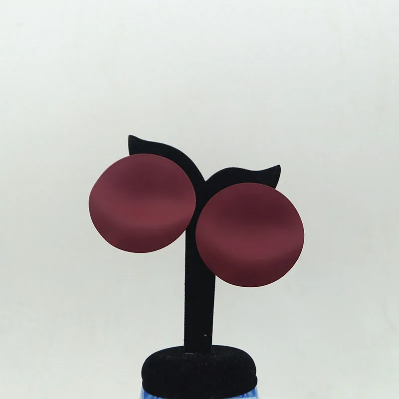 

Simple Acrylic Declaration Earring for Women Personality Red Black Green White Color Geometric Round Stud Earrings