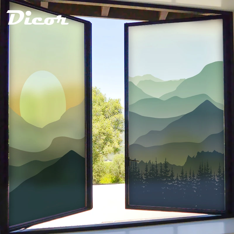

Free Customized Stained Static Cling Window Film Frosted Privacy Glass Sticker Home Decor Digital print BLT1138 Fleeting Time