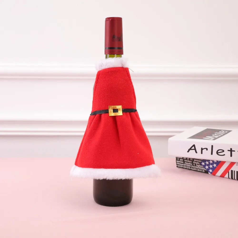 

2018 New Hot Sale High Quality Apron Wine Bottle Cover Home Table Decoration Christmas Party Supplies Gift