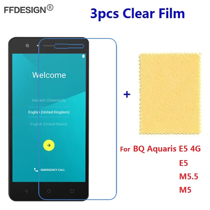 

3pcs Clear LCD Screen Protector For BQ Aquaris E5 4G M5 M5.5 Protective Film Screen Foil Cover Guard Saver