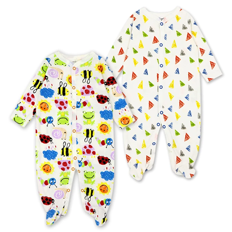 Одежда для новорожденных; пижамы для маленьких девочек; Roupa Bebe; комплект из 2 предметов; комбинезоны с длинными рукавами для маленьких мальчиков 3, 6, 9, 12 месяцев