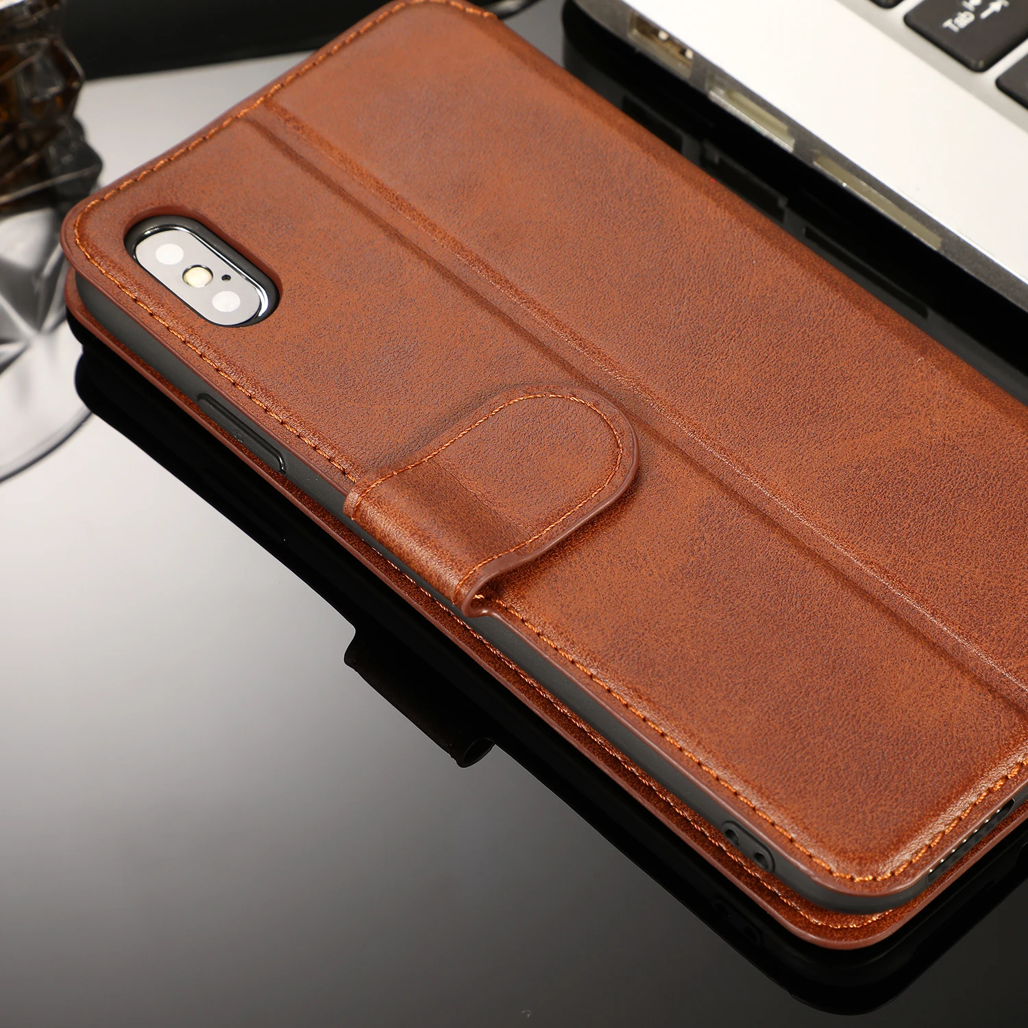Роскошный кожаный флип-чехол в стиле ретро для Iphone Xs Max Xr X 8 7 6 6s Plus Etui держатель для карт кошелек Подставка для телефона чехол для Iphone 5 5S se