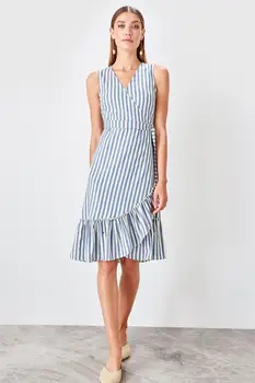 

Trendyol Blue Striped Dress TWOSS19EL0469