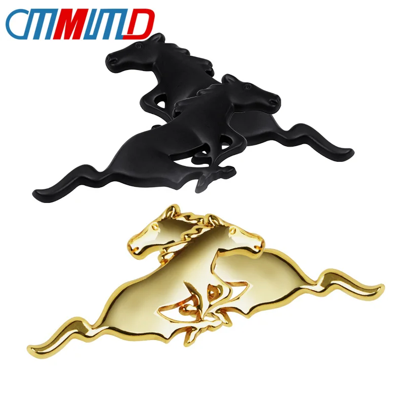 

Car Styling 2Pcs 3D Metal Running Horse Stickers Emblem Auto Badge Decal For Ford Mustang Shelby GT Rear Trunk Decor Accessories