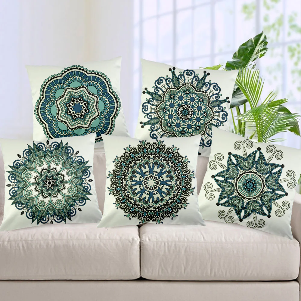 

European Ancient Palace Style Cushion Cover High Precision Pattern Silk Like Fabric Decorative Pillowcase Housse De Coussin