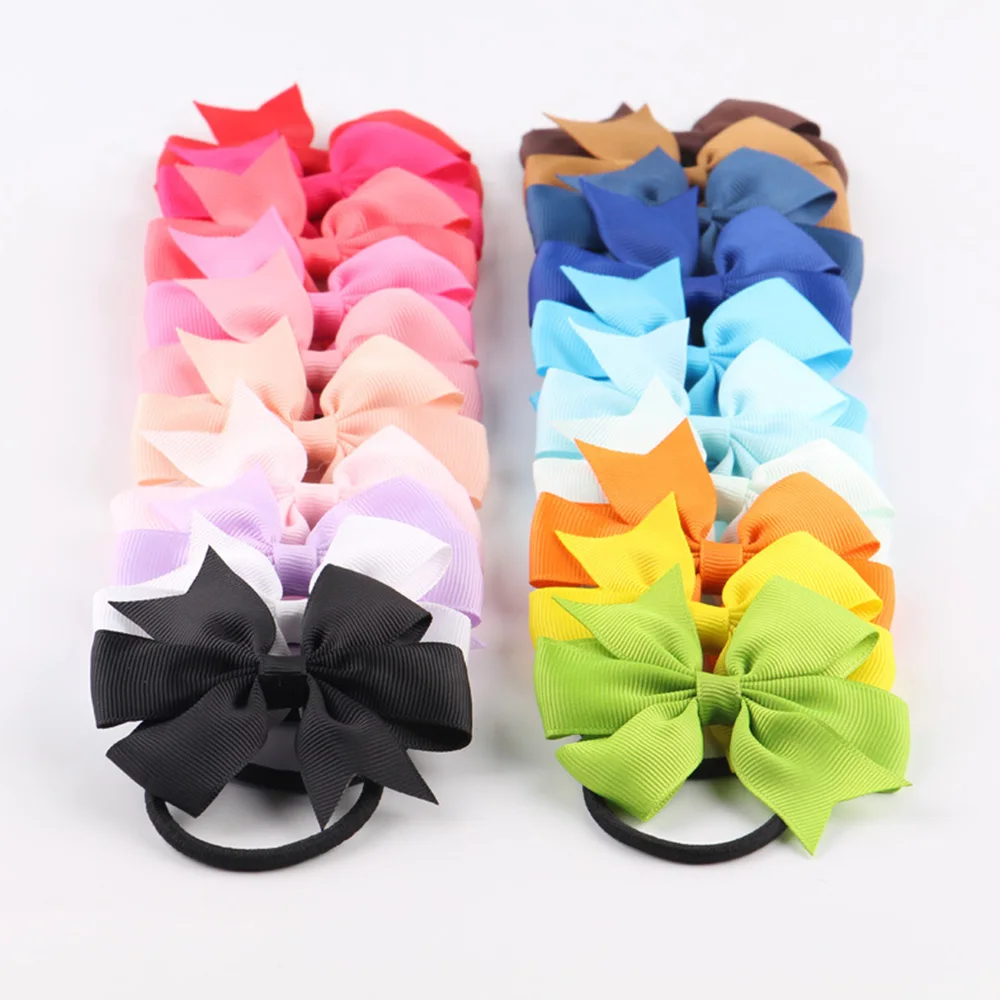

10pcs/lot Girls Elastic Hair Bands Ponytail Holder Scrunchies Hair Bows Baby Tie Hair Rubber Band Headband Hair Accessories