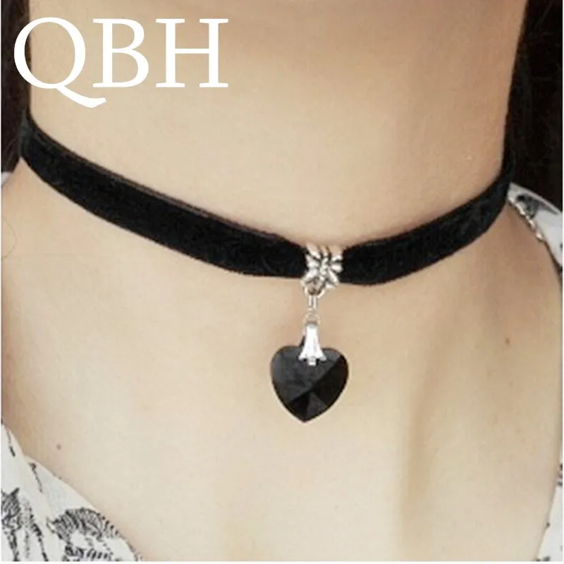 Женское бархатное колье NK2015 чокер в стиле ретро панк готика|necklace tattoos|bijoux fashionheart