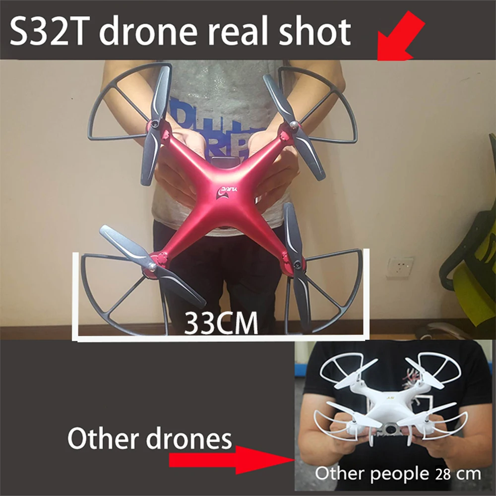 Радиоуправляемый Дрон 4K S32T Квадрокоптер вращающаяся камера полет HD аэрофотосъемка давление воздуха парение ключ посадка игрушечные дроны