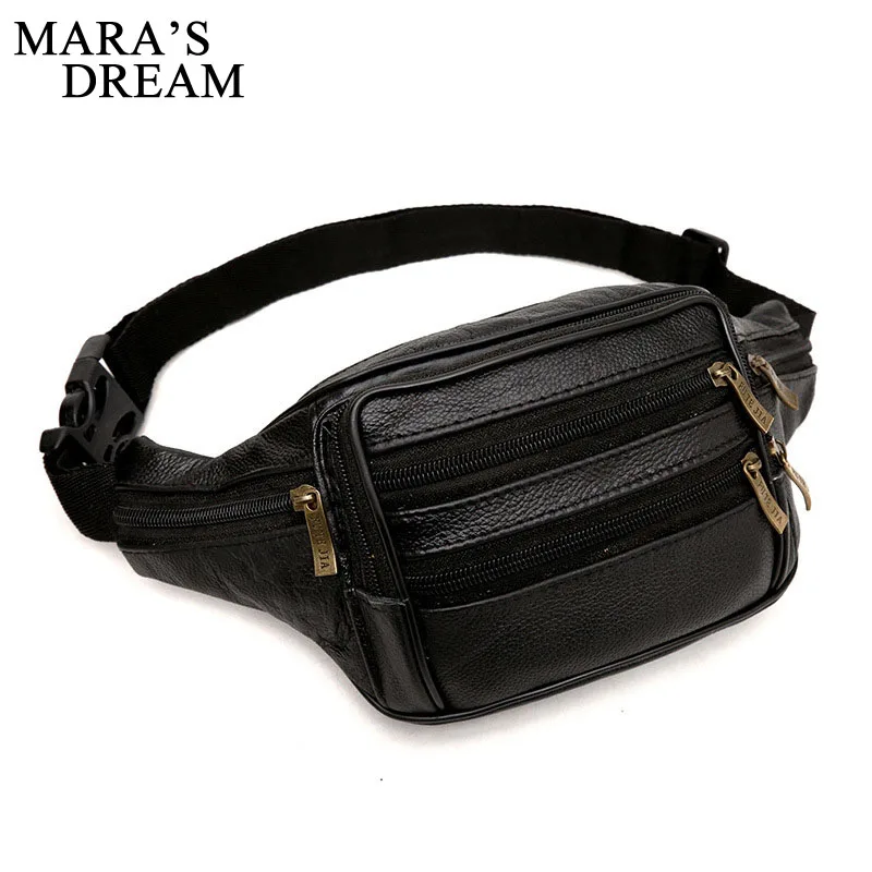 

Mara's Dream Fashion PU Leather Waist Bag Pack Travel Leisure Fanny Pack Men Women Walking Belly Band Phone Pouch Bag Bolsos