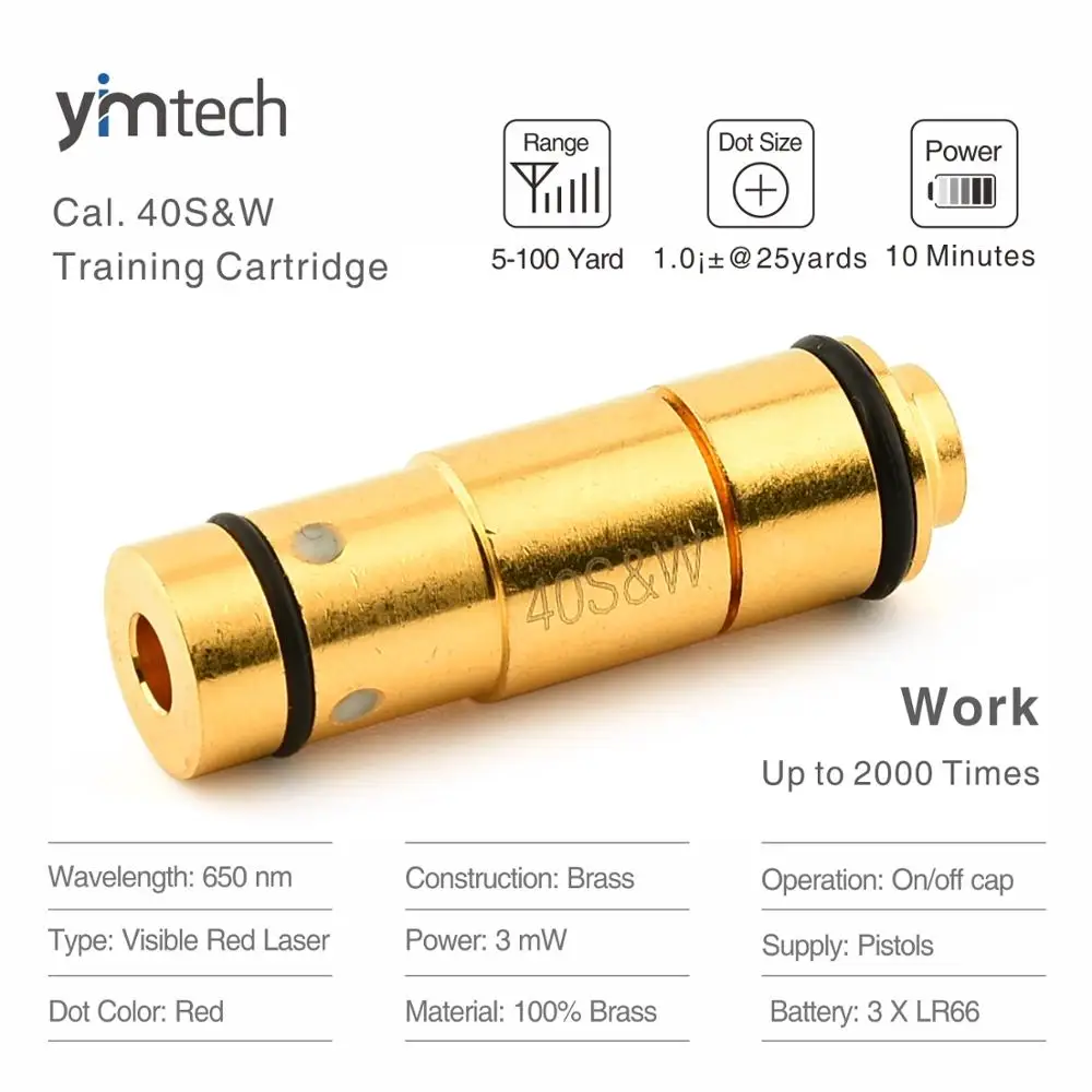 

2019 New Arrival 40S&W Training Laser Bullet Red Dot Trainer Laser Cartridge Training work life over 1000 times