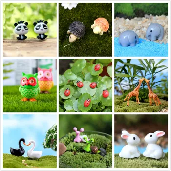 

Animals Rabbit Duck Miniatures Figurines Mini Craft Figurine Plant Pot Garden Ornament Miniature Fairy Garden Decor DIY Supply
