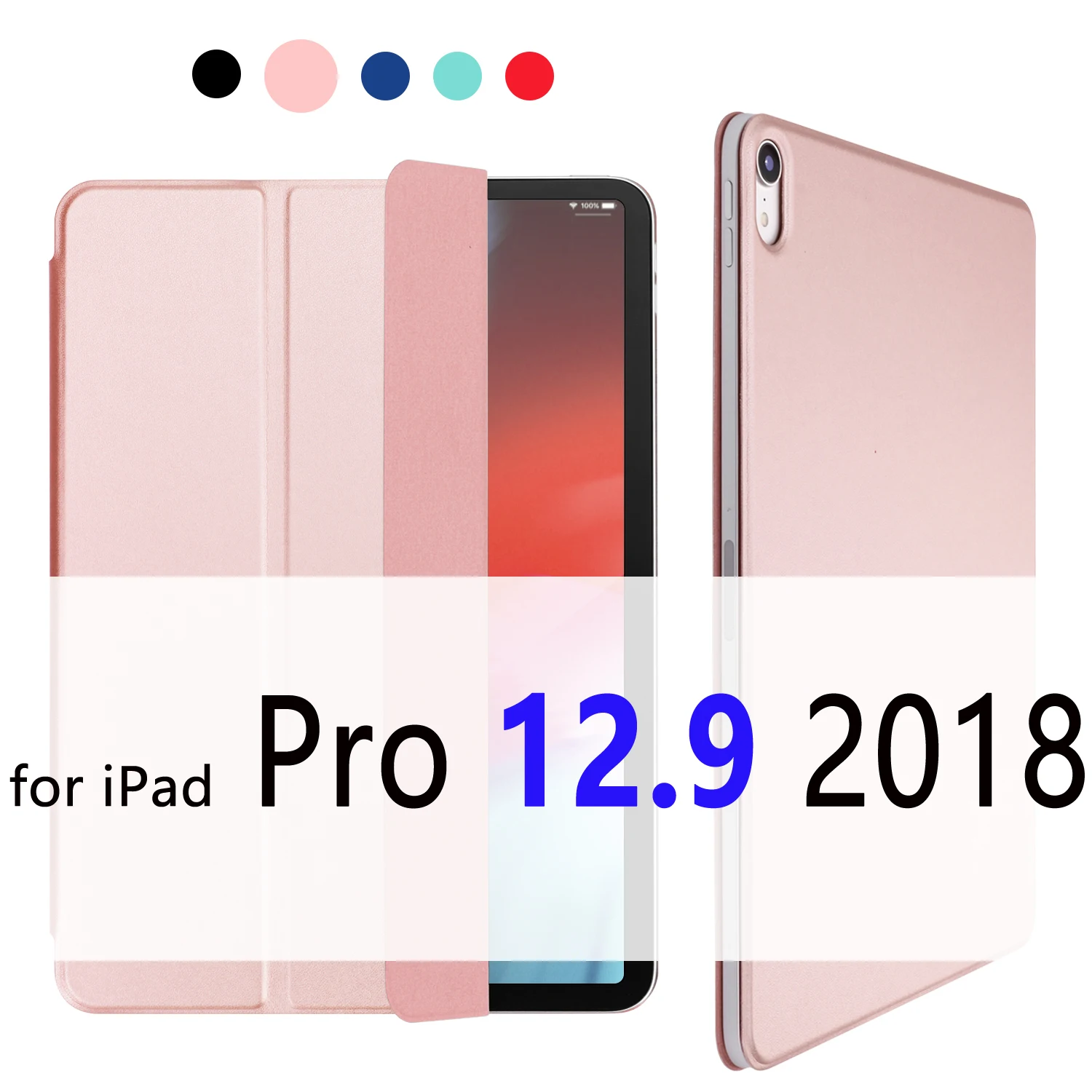 Для iPad Pro 11 Чехол для iPad Pro 12,9 Магнитный ультра тонкий чехол для смарт-телефона для iPad 11 дюймов чехол с поддержкой беспроводной зарядки - Цвет: Rose gold 12.9