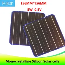 100PCS 5BB 5W 0.5V A Grade 156 * 156MM PV cheap Monocrystalline Silicon Solar Cells 6x6 490W For DIYсолнечные батаре Solar Panel silicon nanowires for hybrid solar cells