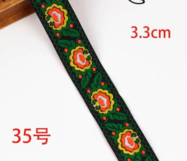 Тканая лента жаккардовый шнур DIY пояс 7 метров собачий пояс 33 мм тесьма DIY ленточный шнур отделка - Цвет: Антикварная бронза