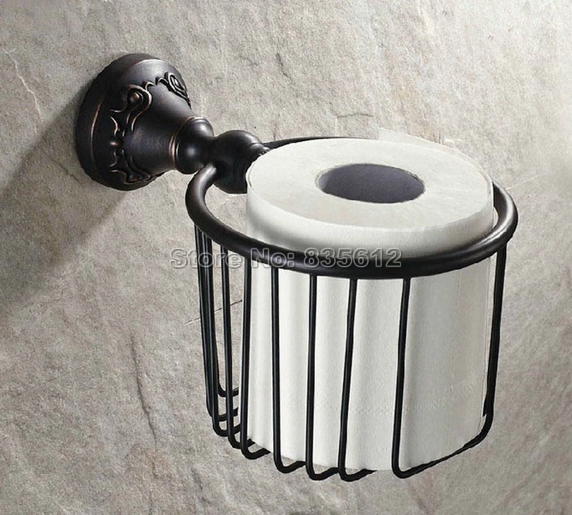 Bathroom Accessory Wall Mount Black Oil Rubbed Bronze Toilet Paper Roll Holder Basket Wba444 | Обустройство дома
