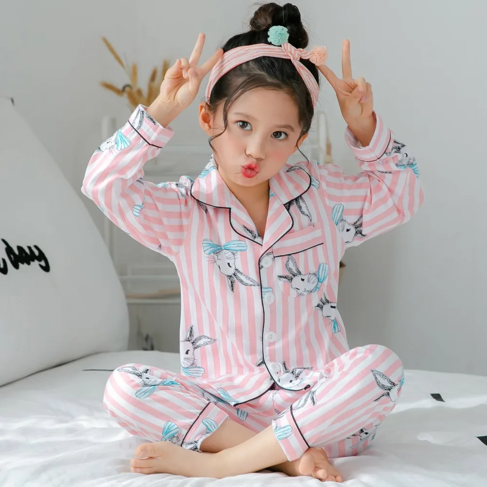

rabbit pajamas Set summer Long sleeved Set Baby Boy Girl Cartoon children's sleepwear pajamas for kids pyjamas 2-2year
