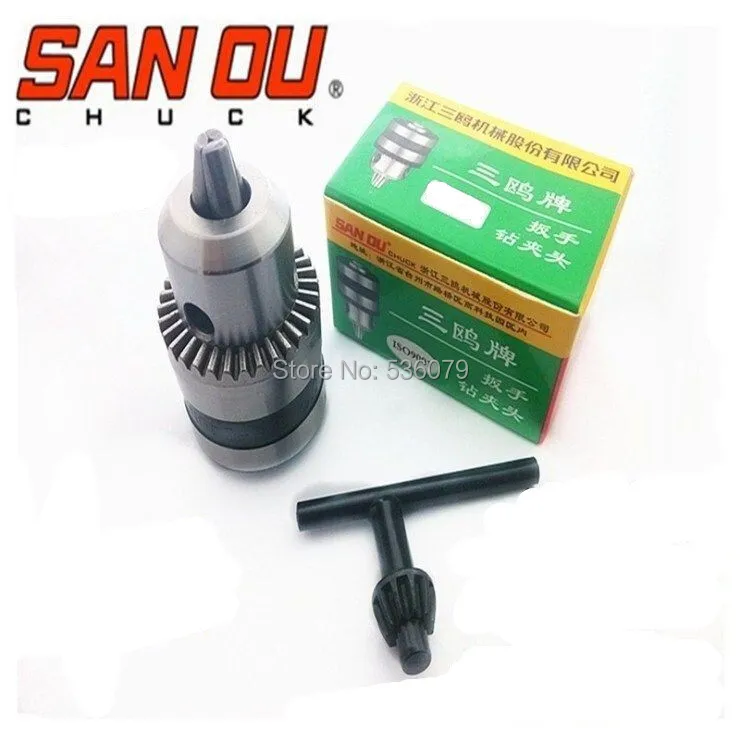 

0.6-6mm Key type drill chuck, taper B10 or thread of 3/8"-24UNF to choose, SAN OU brand