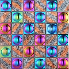 3D выпуклые Радуга Стекло покрытием Керамика мозаика для DIY творческих ресторан-бар Приём счетчик плитка стены украшают