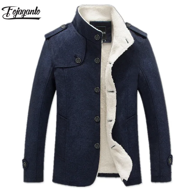 $US $29.44  FOJAGANTO Fashion Brand Mens Jacket 2019 Autumn Winter Men Cashmere Military Jacket Thick Warm Bomb
