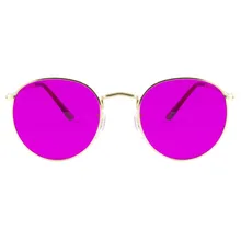 1 шт. круглые очки для терапии цвета в оправе, светильник для хромотерапии, цветные круглые супер ретро солнцезащитные очки