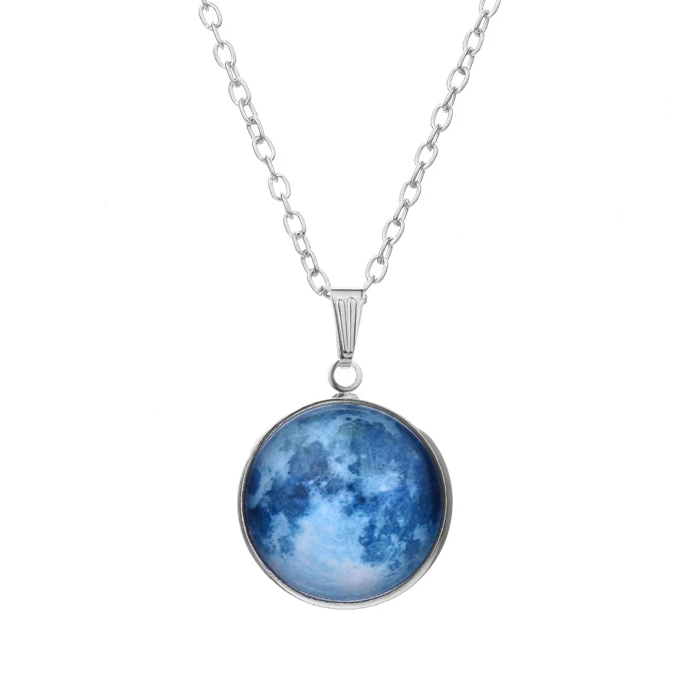 Fashion Creative Transparent Resin Round Ball Moon Pendant Necklace Cute  Blue Sky White Cloud Chain Necklace for Women Men Charm Jewelry Christmas  Gifts | Wish