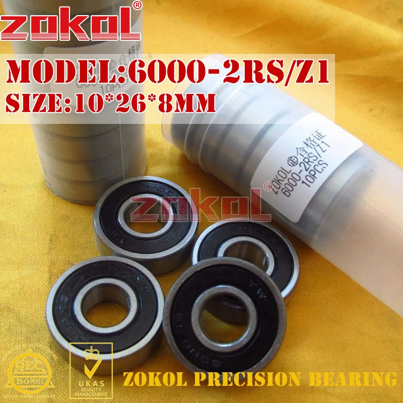 ZOKOL 6000 подшипник 2RS Z3 V3 ZZ Z1 S6000ZZ шариковый с глубоким желобом 10*26*8 мм|bearing 6000|bearing