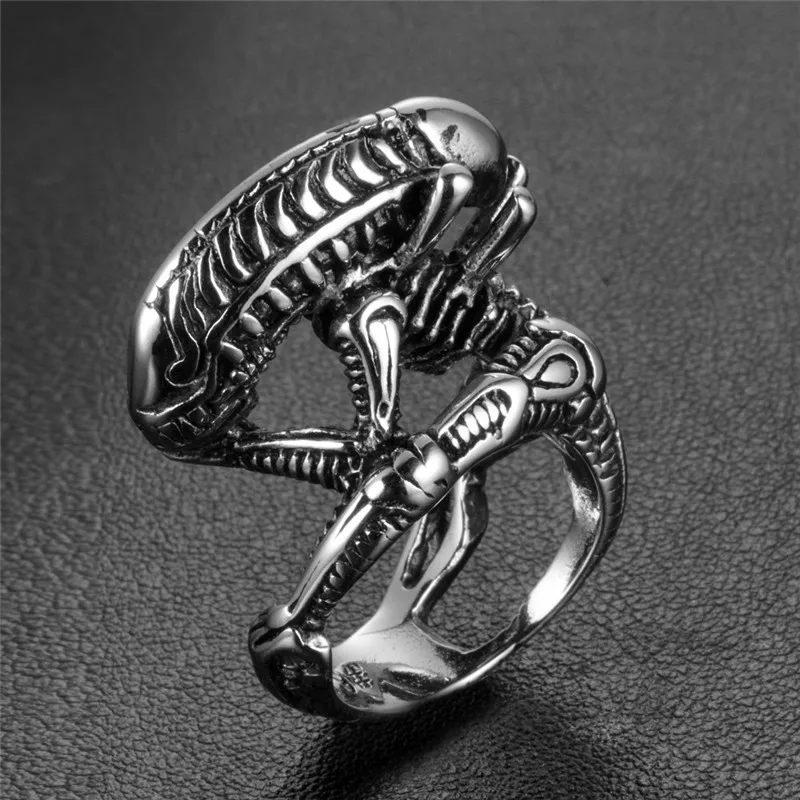 Modyle 2018 New Silver Color Stainless Steel Punk Rock Ring for Men Cool Gift Jewelry