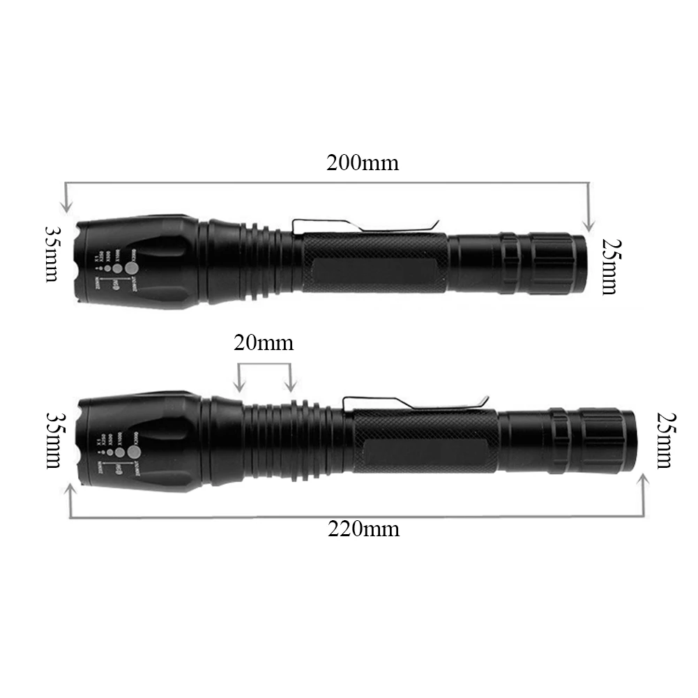 Портативный zoomble светодиодный фонарик cree xm l t6 Водонепроницаемый 5 режимов 3000