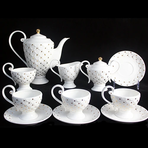 European Style Tea Set Bone China Coffee Ceramic Cup And Saucer European Style Tea Set Bone China Coffee Ceramic Cup And Saucer Service For 4 People