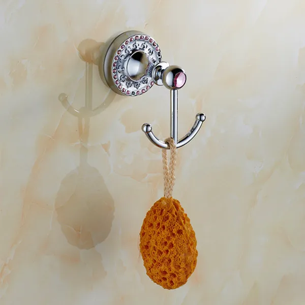 Buy Crystal chrome robe cloth hook brass hooks in