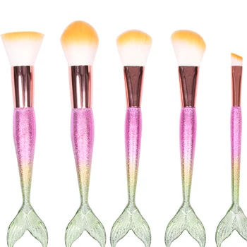 

6PCS Mermaid Makeup Brushes Set Foundation Eye Shadow Blending Powder Contour Blush CosmeticsMake Up Brush Tool Kits dfdf