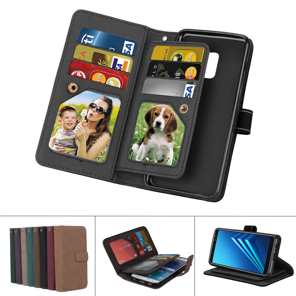 

Case for Nokia 2 3 5 6 6.1 ZTE A510 A610 L5 Plus 9 Cards Matte Vintage PU Flip Leather Flip Phone Bags Cases Wallet Stand Cover