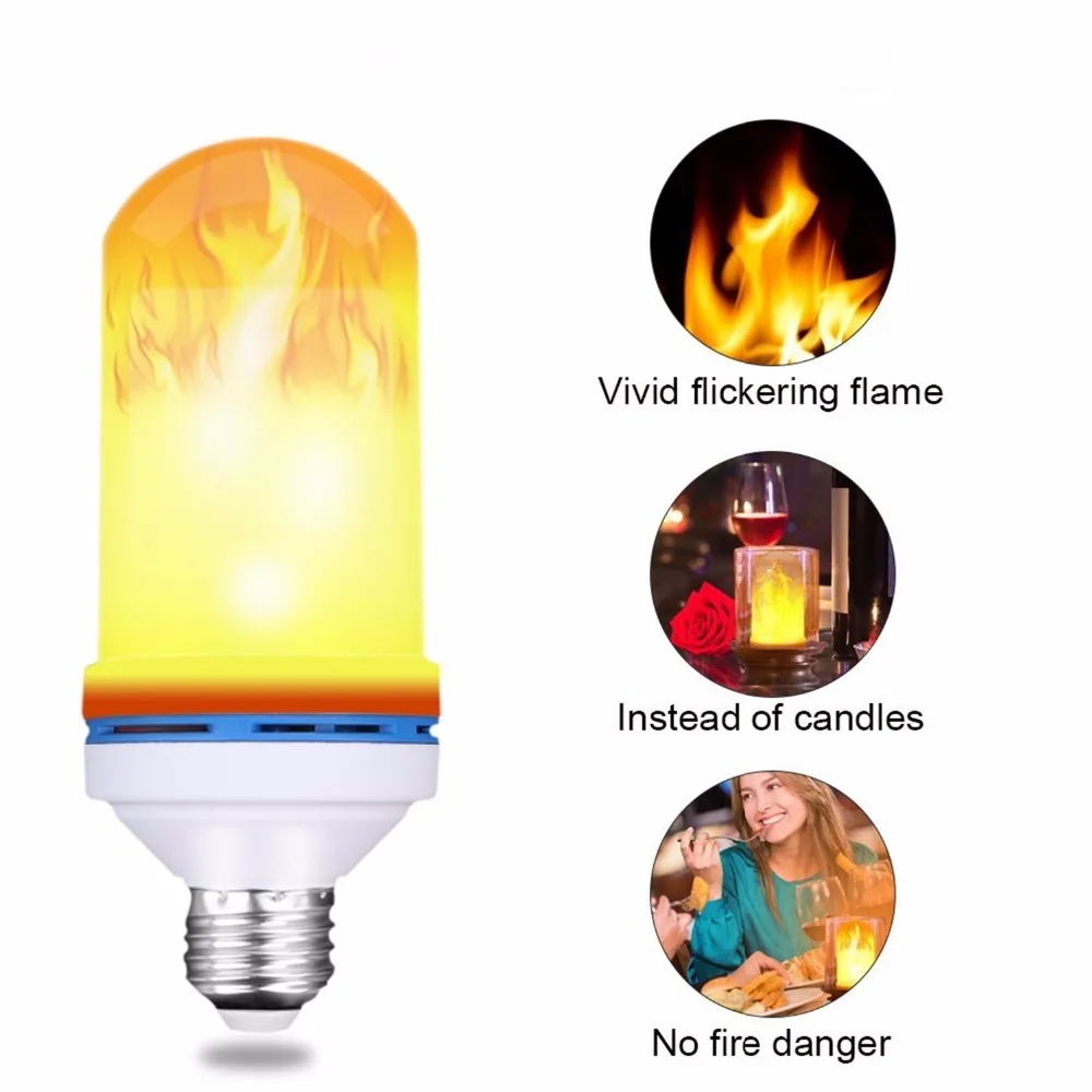 Buy E26/E27/B22 Universal Flame Lamp Creative 99LEDS