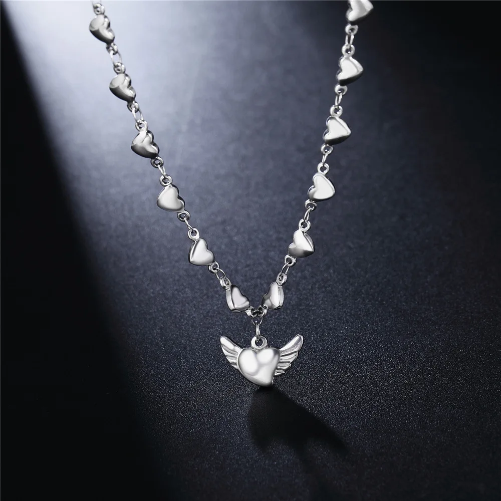 

New Stainless Steel Women's Short Love Love Necklace Women's Fashion