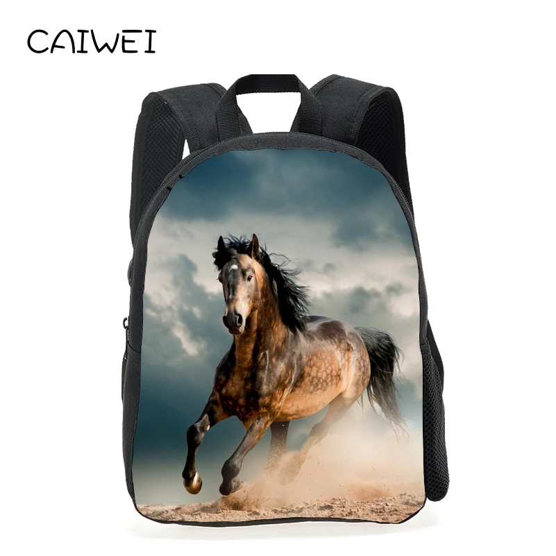 

Hot 12 Inches Oxford Printing Animal horse Kindergarten Small Backpack Kids Baby School Bags Children Mini Schoolbag for Boys