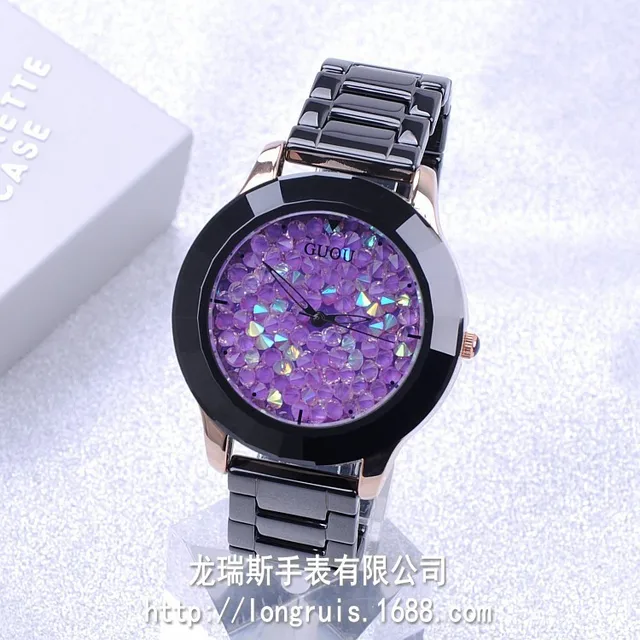 Luxury Brand Ladies Man Unisex Bracelet Watches Full Rhinestone Dial Black Stain Luxury Brand Ladies Man Unisex Bracelet Watches Full Rhinestone Dial Black Stain