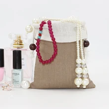 13*14 см, высокое качество, 4 цвета, джутовая Льняная сумка на шнурке, сумка для упаковки, Подарочная сумка с логотипом, сумка для косметики, ювелирных изделий, подарки