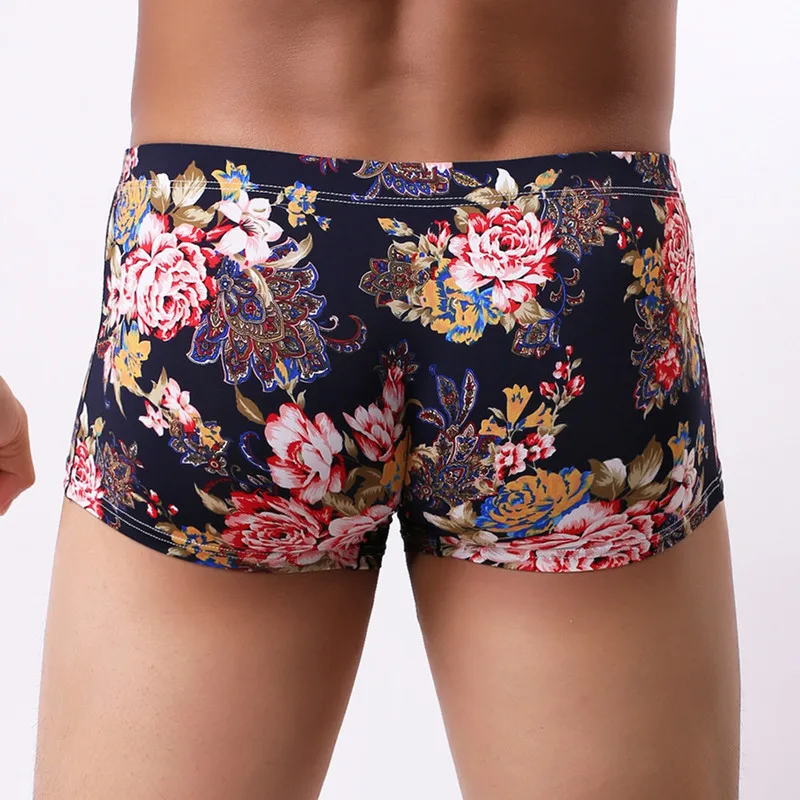 Men's Underwear Sexy Boxers Men Flower Leopard Print Boxer Shorts Pouch Underpants Gay Men Underwear Boxers