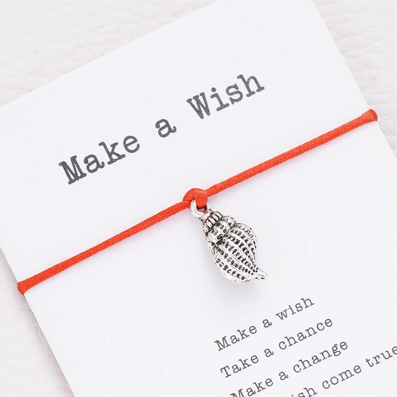 Fashion Red String Braided Conch Charm Bracelets for Women Love Silver Wish Bracelet Couple Lovers' Jewelry Party Gift Wholesale |