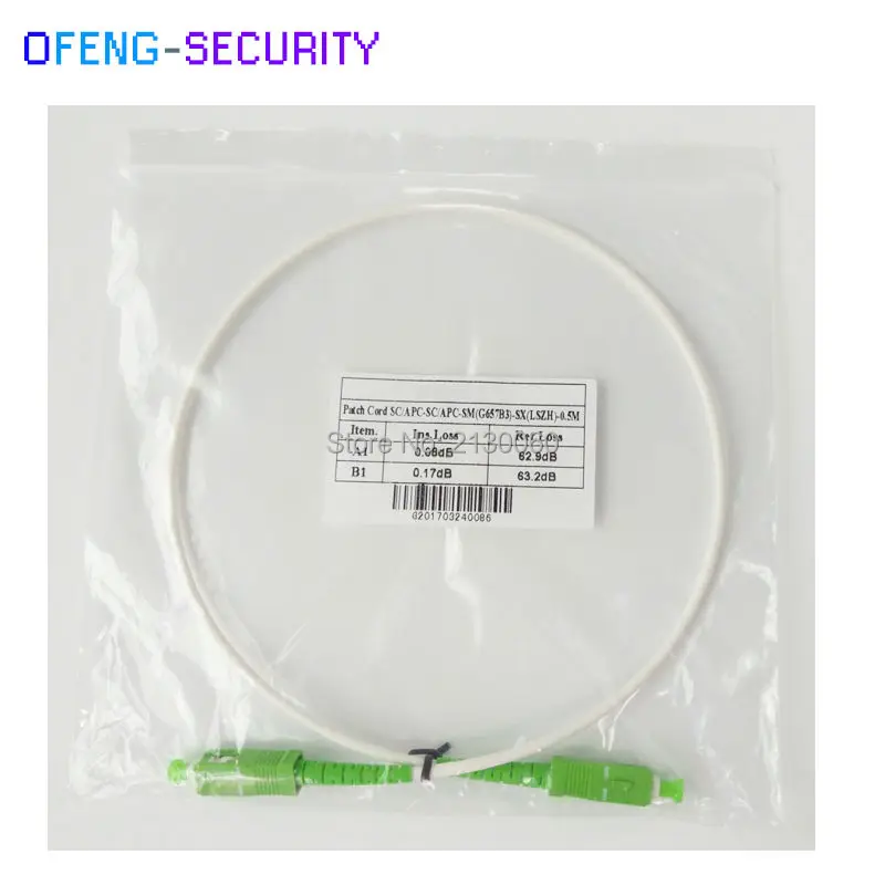 

white color optic Jumper optic patch cord SCAPC SM SX 0.5M G657B3