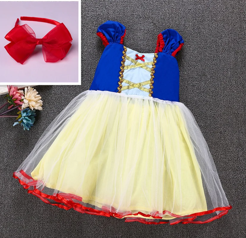 

New Snow White Dress Girl Party Princess Dress Child Tulle Dress Girl Tutu Dress