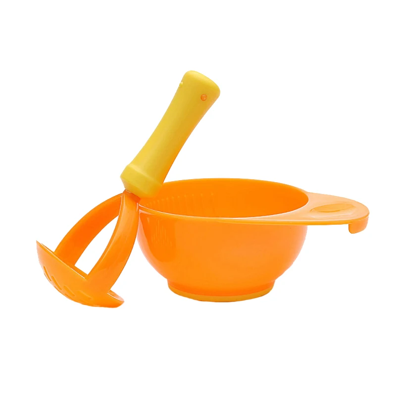 Детские пищевые комбинаты, шлифовальная чаша для младенцев, ручной фруктовый процессор, инструменты для детей, ручная шлифовальная машина для кормления, миски MY0021 - Цвет: Оранжевый